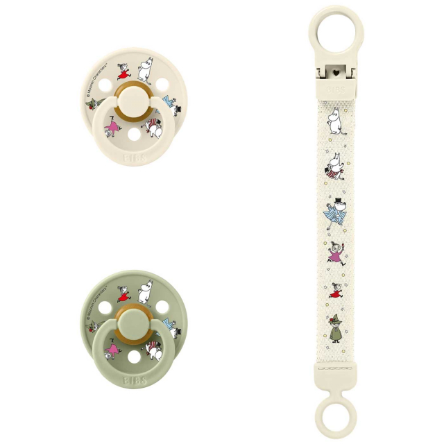 BIBS x Moomin Colour Gift Set 6-18 mån Ivory/Sage