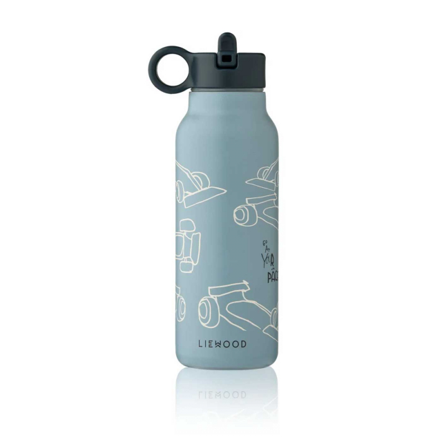 Liewood Falk Vattenflaska 350 ml Race Cars/Beach Blue