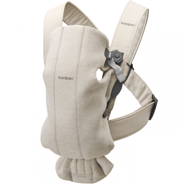 BabyBjörn Bärsele Mini 3D Jersey Ljusbeige i gruppen Babytillbehör / Bärselar / Babybjörn bärselar hos Bonti (BABJ021087)