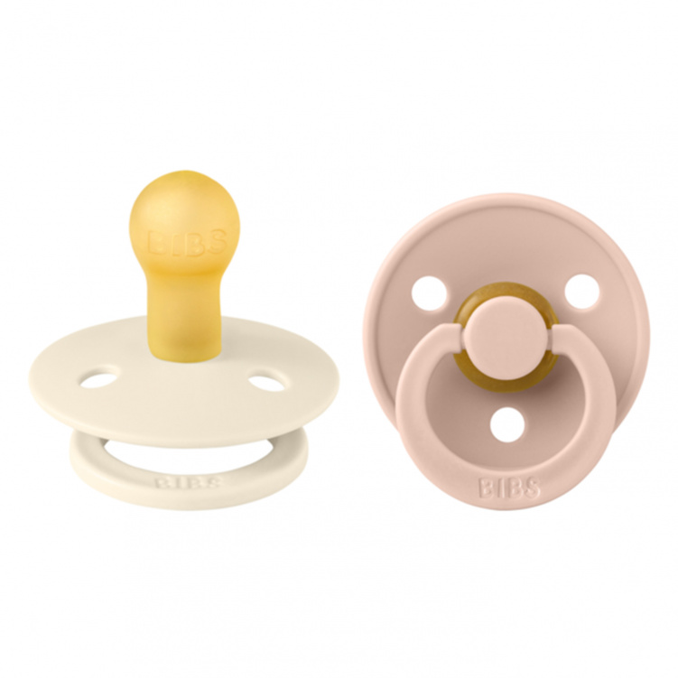 BIBS Napp Colour Latex 2-pack 0-6 mån Ivory/Blush i gruppen Babytillbehör / Nappar och tillbehör / Nappar 0-6 månader hos Bonti (BIBS110256)