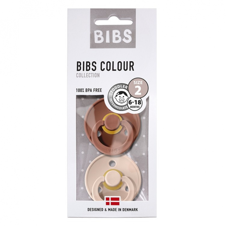 BIBS Napp Colour Latex 2-pack 6-18 mån Woodchuck/Blush i gruppen Babytillbehör / Nappar och tillbehör / Nappar 6 månader + hos Bonti (BIBS120215)