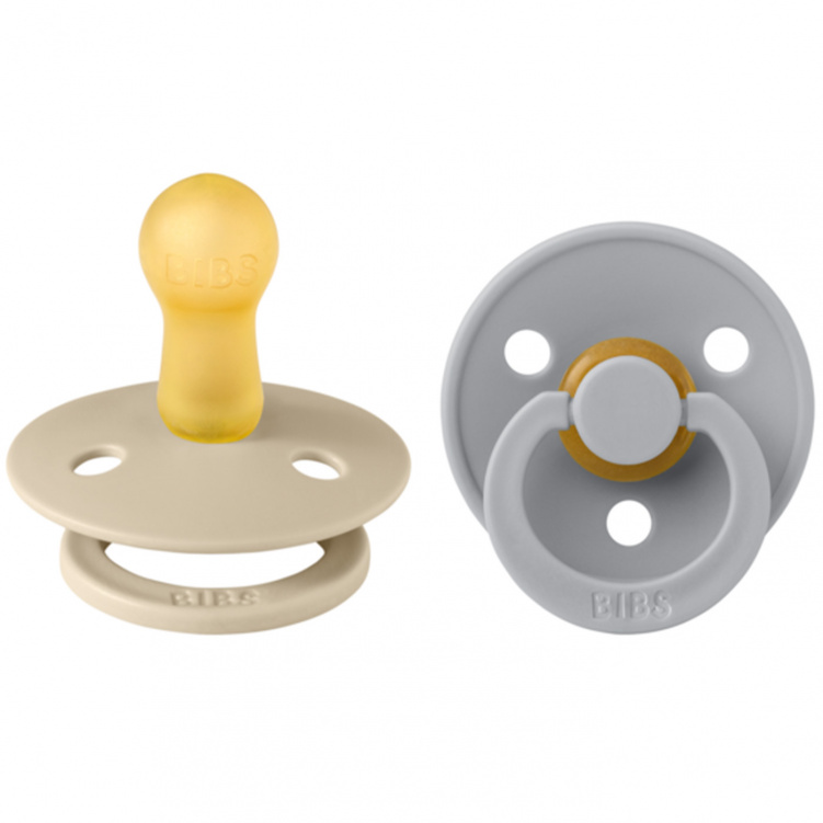 BIBS Napp Colour Latex 2-pack 6-18 mån Vanilla/Cloud i gruppen Babytillbehör / Nappar och tillbehör / Nappar 6 månader + hos Bonti (BIBS120414)