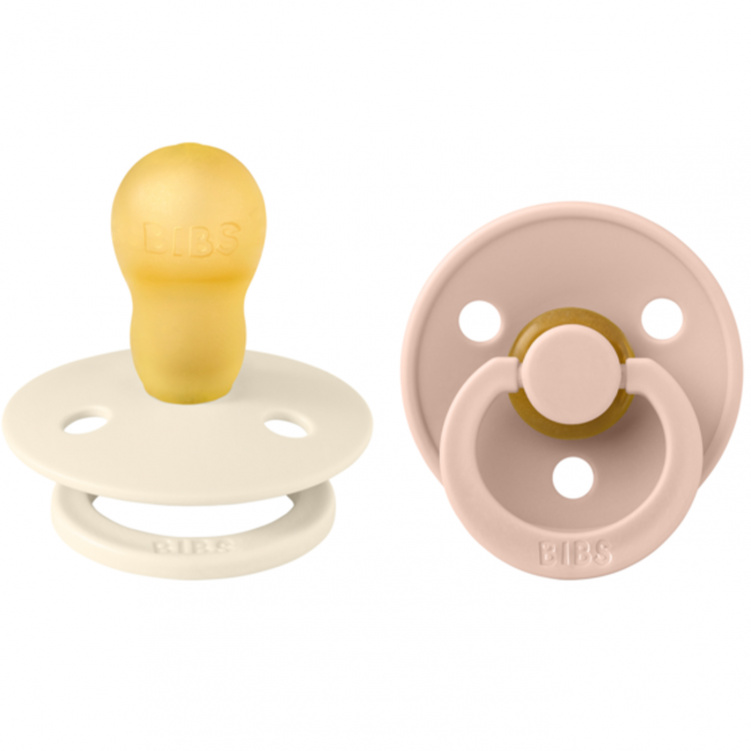 BIBS Napp Colour Latex 2-pack 18+ mån Ivory/Blush i gruppen Babytillbehör / Nappar och tillbehör / Nappar 6 månader + hos Bonti (BIBS130253)