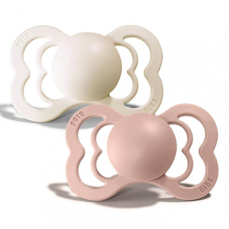 BIBS Napp Supreme Silikon 2-pack 6-18 mån Ivory/Blush i gruppen Babytillbehör / Nappar och tillbehör / Nappar 6 månader + hos Bonti (BIBS260216)