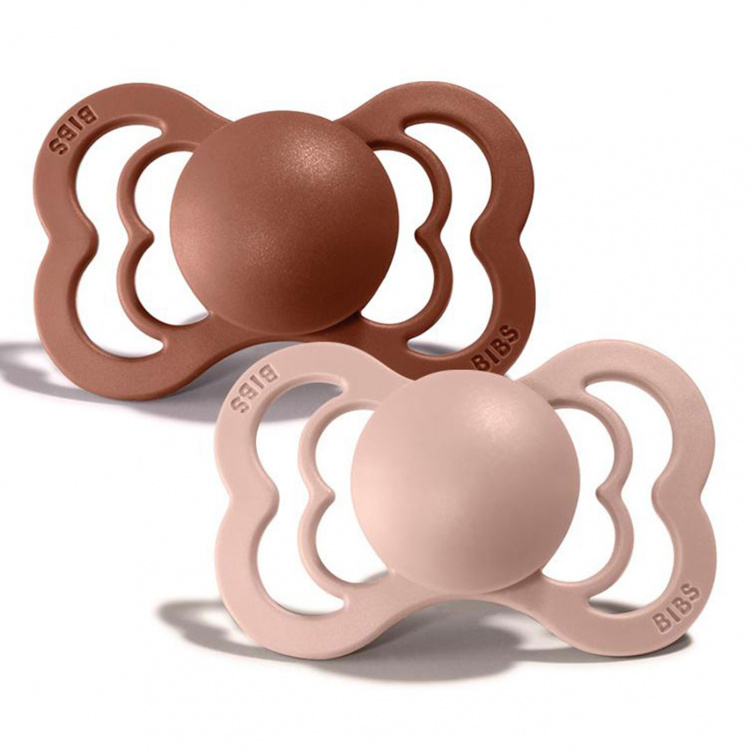 BIBS Napp Supreme Silikon 2-pack 6-18 mån Woodchuck/Blush i gruppen Babytillbehör / Nappar och tillbehör / Nappar 6 månader + hos Bonti (BIBS260337)