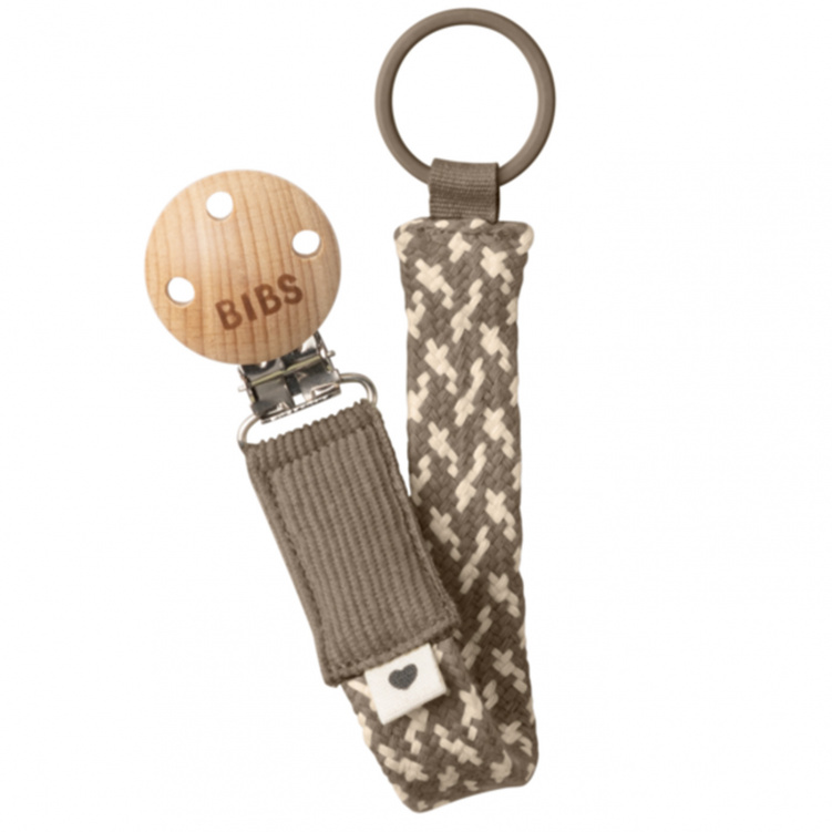 BIBS Napphållare Dark Oak/Vanilla i gruppen Babytillbehör / Nappar och tillbehör / Napphållare hos Bonti (BIBS9401106)