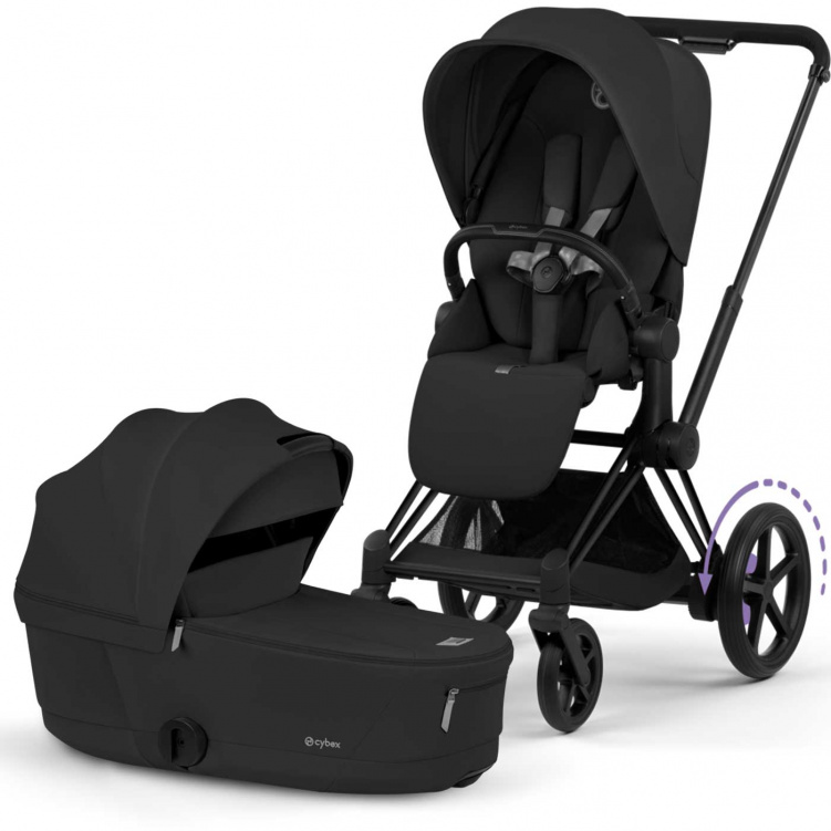 Cybex E-Priam Duovagn Matt Black/Sepia Black i gruppen Barnvagnar / Varumärken / Cybex / Cybex E-Priam hos Bonti (CYBE526000053)