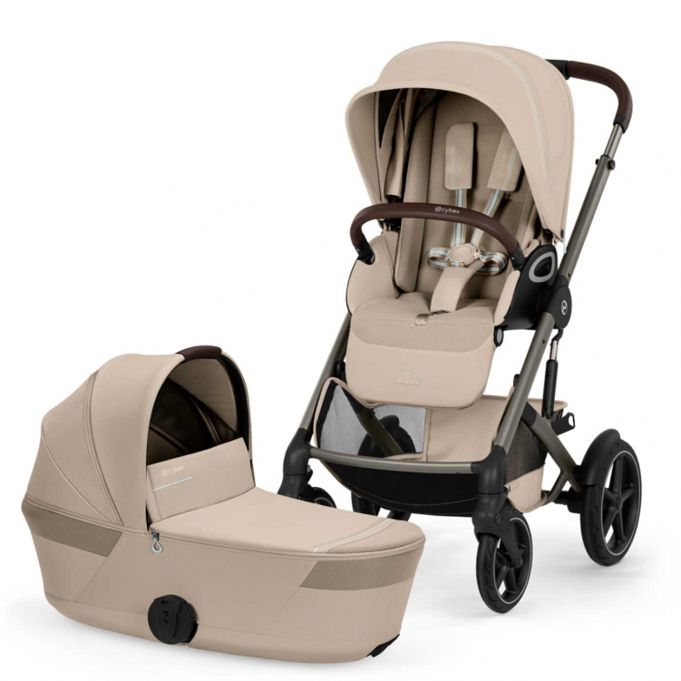 Cybex Talos S Lux Duo med Fold-Cot Almond Beige i gruppen Barnvagnar / Varumärken / Cybex / Cybex Talos S hos Bonti (CYBE526001735)