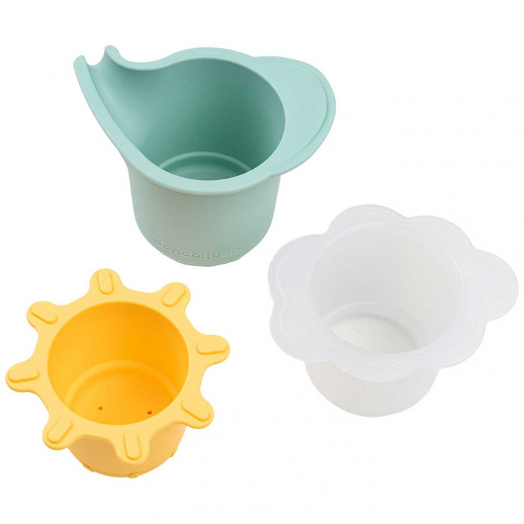 Done by Deer Badleksak Stacking Cups Colour Mix 3-pack i gruppen Leksaker / Babyleksaker hos Bonti (DOBD4846357)
